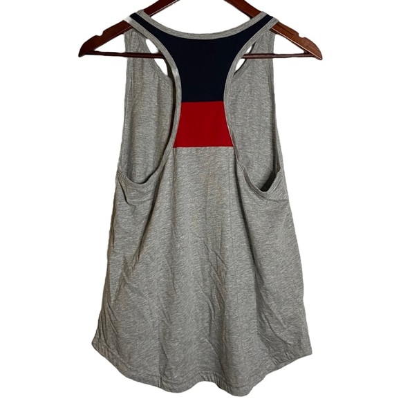 Adidas Heather Gray Tank Top Red Silver Stars Logo Black Red Cotton Medium M - Picture 2 of 15